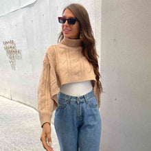 Load image into Gallery viewer, Geometric Turtleneck Cropped Sweater