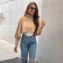 Load image into Gallery viewer, Geometric Turtleneck Cropped Sweater