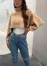 Load image into Gallery viewer, Geometric Turtleneck Cropped Sweater