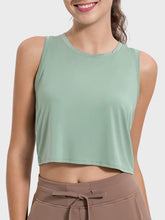 Load image into Gallery viewer, Drawstring Cutout Round Neck Active Tank