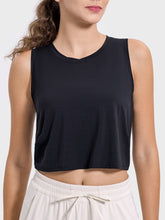 Load image into Gallery viewer, Drawstring Cutout Round Neck Active Tank