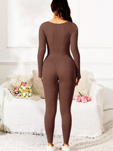 Load image into Gallery viewer, Scoop Neck Long Sleeve Active Jumpsuit