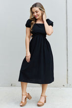 Load image into Gallery viewer, Keep It Cute Puff Sleeve Cutout Midi Dress