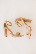 Load image into Gallery viewer, Standing Tall Square Toe Block Heel Sandals in Taupe
