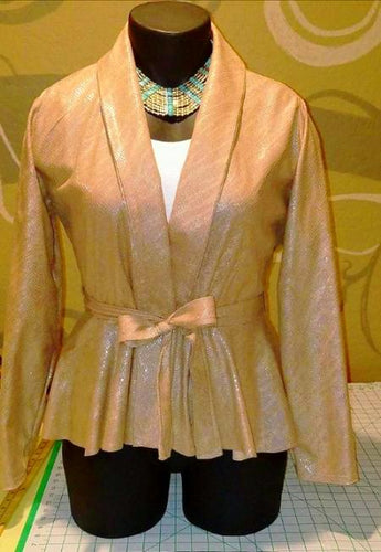 Belted Peplum Jacket - Alycia Mikay Fashion 