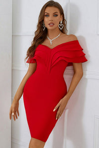 Layered Off-Shoulder Bodycon Dress