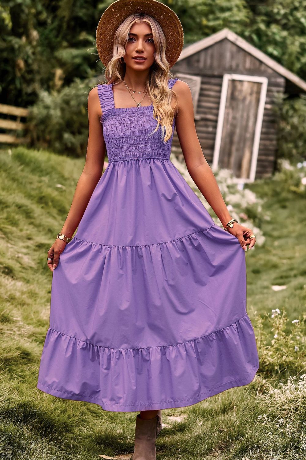 purple tiered dress Light Purple Tiered Prom Dresses Tulle A Line Grad Dresses Custom color / US16