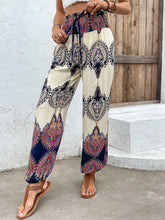 Load image into Gallery viewer, Printed Smocked High Waist Pants