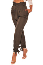 Load image into Gallery viewer, High Waist Belted Tie Up Leg Pants - Alycia Mikay Fashion 