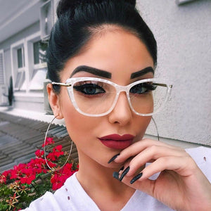 Fashionable Geometric Texture Eyeglass Frames - Alycia Mikay Fashion 