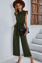 Load image into Gallery viewer, Butterfly Sleeve Tie Waist Jumpsuit