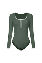 Load image into Gallery viewer, Contrast Trim Ribbed Long Sleeve Bodysuit