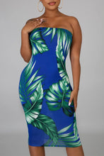 Load image into Gallery viewer, Tropical Print Tube Bodycon Dress - Alycia Mikay Fashion 