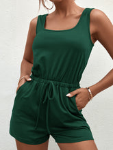 Load image into Gallery viewer, Square Neck Sleeveless Romper with Pockets