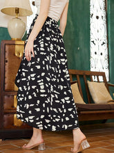 Load image into Gallery viewer, Printed Ruffled Front Slit Skirt