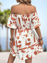 Load image into Gallery viewer, Printed Off-Shoulder Smocked Waist Dress