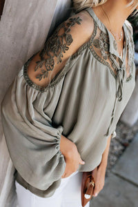 Green Invitation Lace Blouse - Alycia Mikay Fashion 