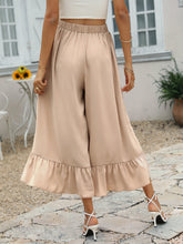 Load image into Gallery viewer, Tie Front Wide Leg Cropped Pants