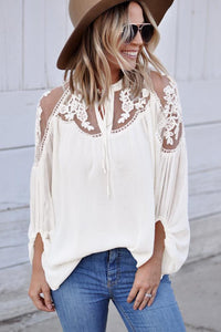 White Invitation Lace Blouse - Alycia Mikay Fashion 