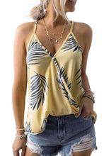 Load image into Gallery viewer, Yellow Tropical Plant Print Tank Top - Alycia Mikay Fashion 