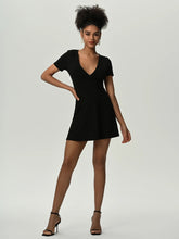 Load image into Gallery viewer, Deep V Short Sleeve Mini Dress