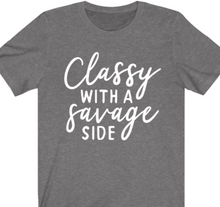 Load image into Gallery viewer, Classy With A Savage Side T-shirt - Alycia Mikay Fashion 