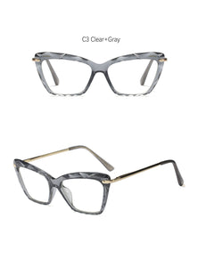Fashionable Geometric Texture Eyeglass Frames - Alycia Mikay Fashion 
