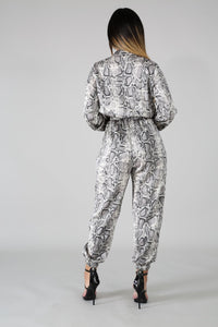 Snake Print Wild Jumpsuit - Alycia Mikay Fashion 