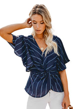 Load image into Gallery viewer, Twist Front V Neck Blouse - Alycia Mikay Fashion 