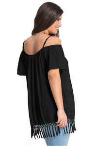 Plus Size - Cold Shoulder Plus Size Blouse Top - Alycia Mikay Fashion 