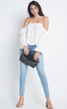 Load image into Gallery viewer, Women&#39;s Off Shoulder Ruffle Bardot Top - Alycia Mikay Fashion 