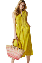 Load image into Gallery viewer, V-Neck Pleated Sleeveless Dress - Alycia Mikay Fashion 
