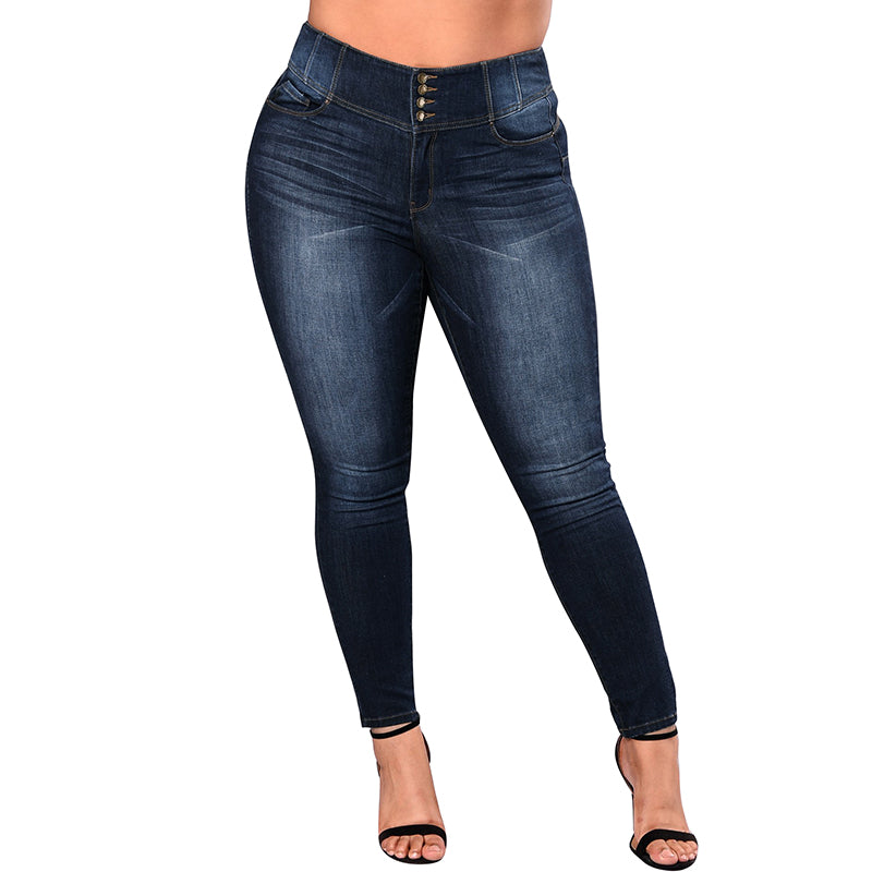Plus Size High Waist  Skinny Jeans - Alycia Mikay Fashion 