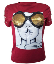 Load image into Gallery viewer, Sequined Graphic T-shirt