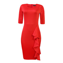 Load image into Gallery viewer, Sexy 3/4 Sleeve Ruffle Accent Dress - Alycia Mikay Fashion 