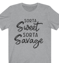 Load image into Gallery viewer, Sorta Sweet Sorta Savage  T-shirt - Alycia Mikay Fashion 
