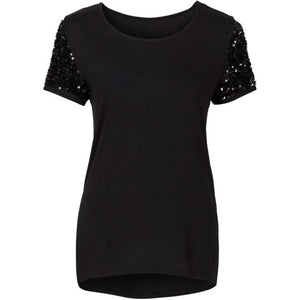 Sequin  Sleeve Fashion T-Shirt - Alycia Mikay Fashion 