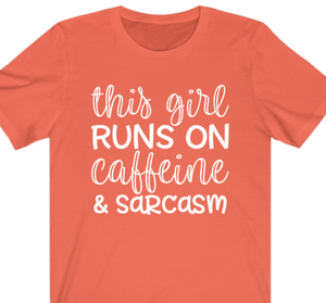 Caffeine and Sarcasm T-shirt - Alycia Mikay Fashion 
