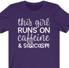 Load image into Gallery viewer, Caffeine and Sarcasm T-shirt - Alycia Mikay Fashion 
