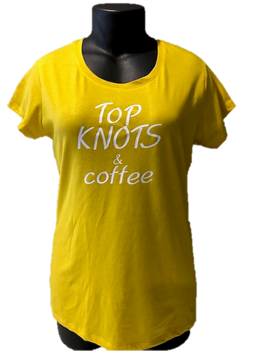 Top Knots & Coffee T-Shirt - Alycia Mikay Fashion 