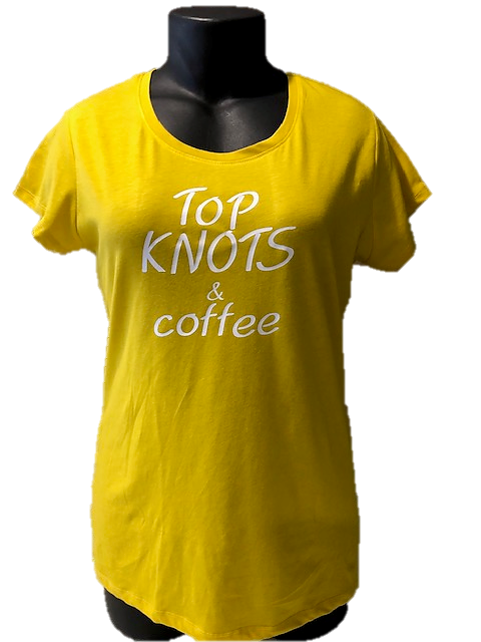 Top Knots & Coffee T-Shirt - Alycia Mikay Fashion 