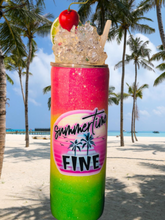Load image into Gallery viewer, Summertime Stainless Steel Tumbler with Ice Topper