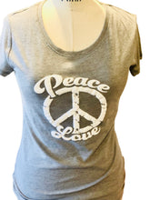 Load image into Gallery viewer, Peace Love 3-D Fitted T-shirt