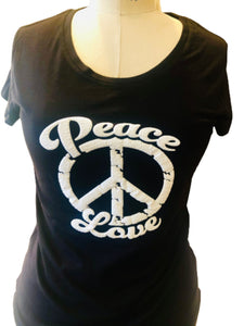 Peace Love 3-D Fitted T-shirt