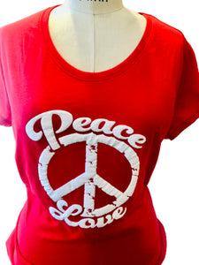 Peace Love 3-D Fitted T-shirt