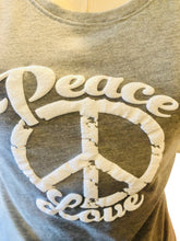 Load image into Gallery viewer, Peace Love 3-D Fitted T-shirt