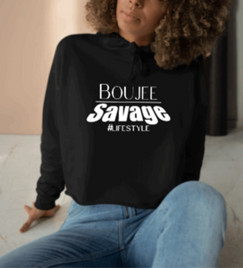 Boujee Savage Cropped Hoodie - Alycia Mikay Fashion 