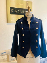 Load image into Gallery viewer, Navy Blue Military Jacket