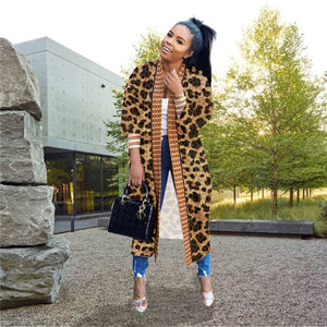 Leopard Print Loose Cardigan - Alycia Mikay Fashion 