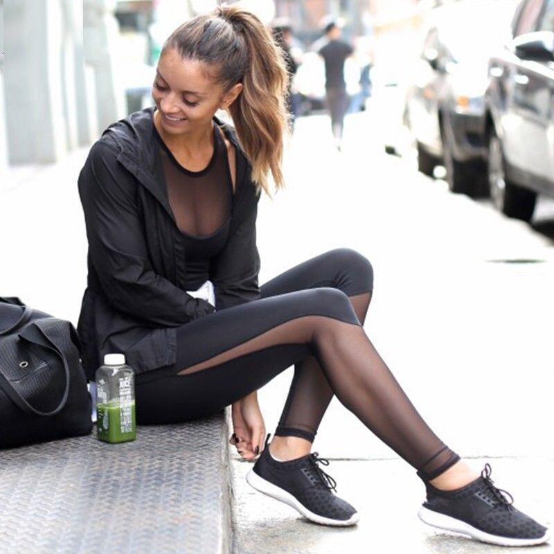 Sports Side Mesh Workout Leggings - Alycia Mikay Fashion 